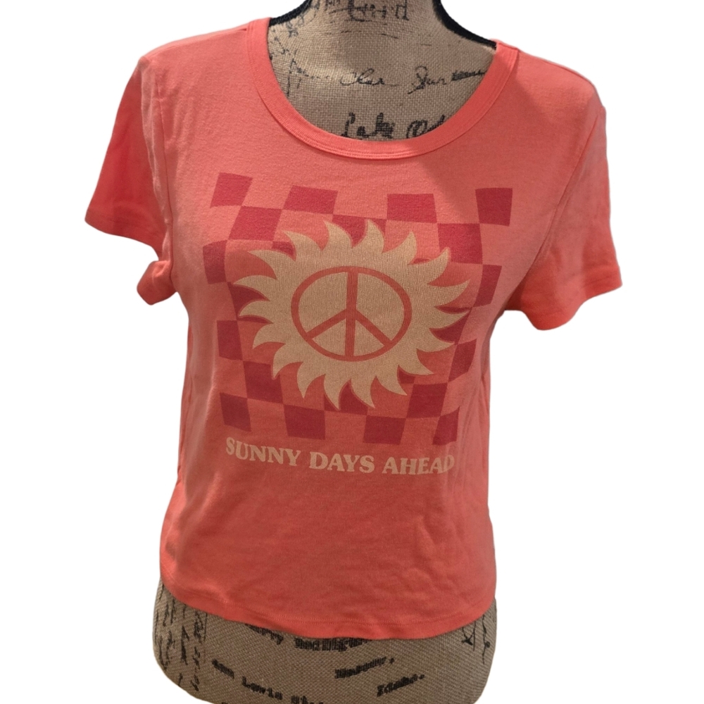 American Eagle | Coral Graphic Tee | Sunny Days Ahead | 100% Cotton | XL